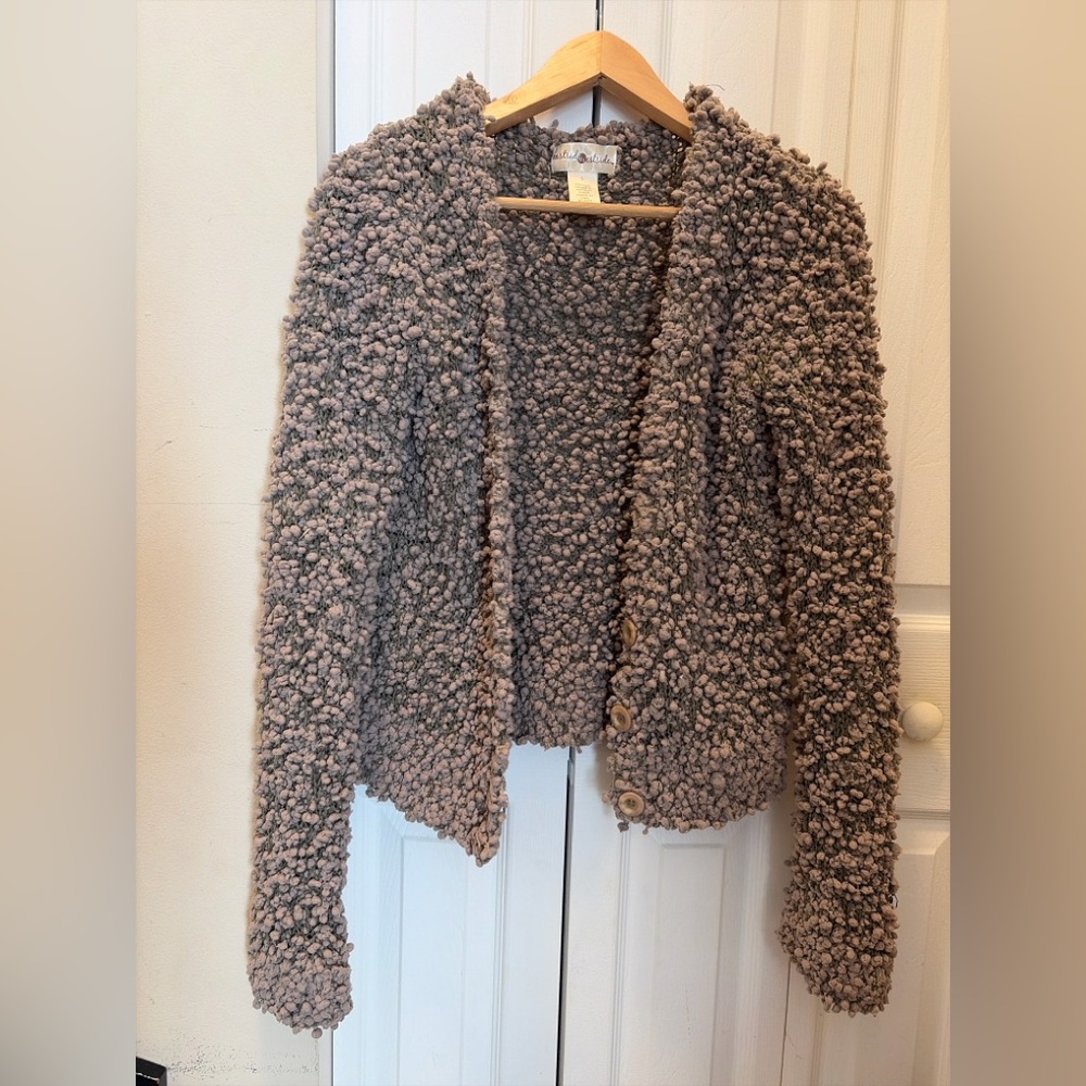 Eastsidewestside Popcorn Knit Cropped Cardigan L